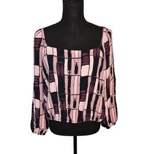 Anthropologie The Odells Eloise Abstract Blouse Purple